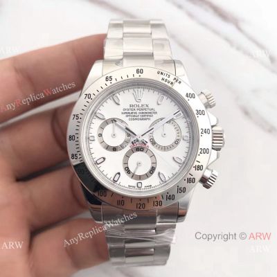 Swiss replica Rolex Daytona 904L Stainless Steel White Face Watch Daytona